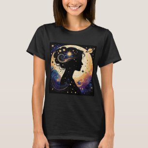 Elegant Celestial Woman Silhouette T-Shirt