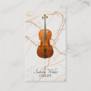Elegant Cellist Musician Business Card