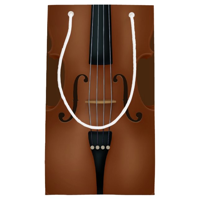 Elegant Cello Stringed Instrument Classical Music Small Gift Bag (Front)