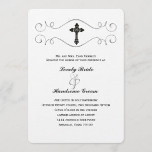 Elegant Celtic Cross Christian Wedding Invitation