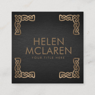 Elegant Celtic Knot Corners Square Business Card