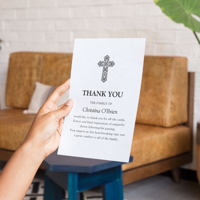 Elegant Celtic Knot Cross | Funeral Bereavement Thank You Card (Creator Uploaded)