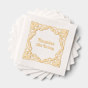 Elegant Celtic Knot Frame Birthday Party Foil Napkins