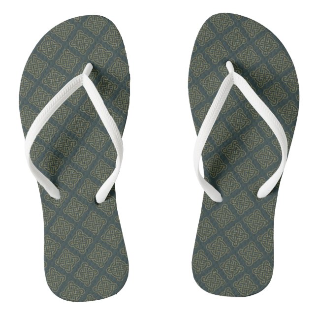 Elegant Celtic Knot Pattern Flip Flops (Footbed)