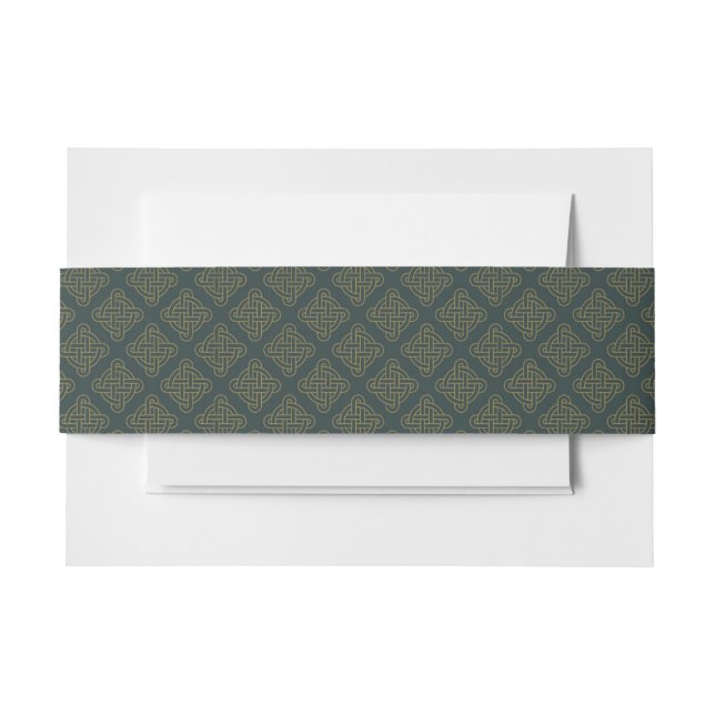 Elegant Celtic Knot Pattern Invitation Belly Band (Front Example)