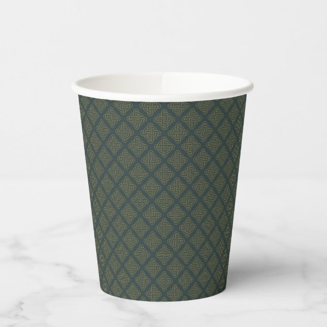 Elegant Celtic Knot Pattern Paper Cups (Left)