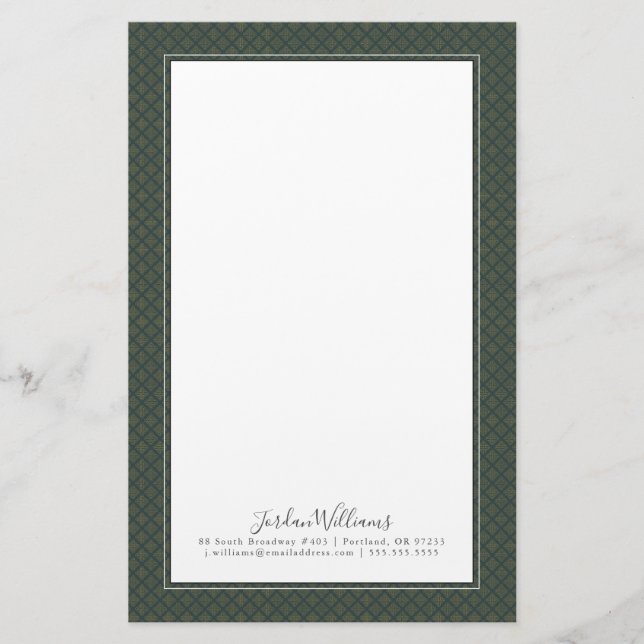 Elegant Celtic Knot Pattern Stationery (Front)