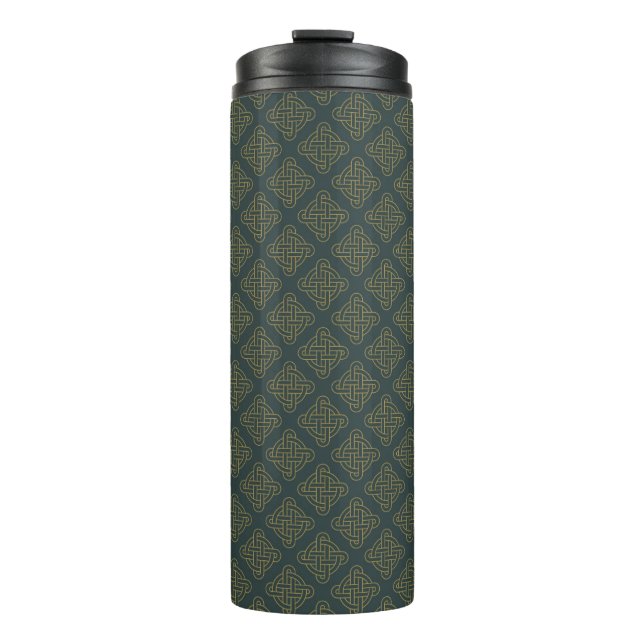 Elegant Celtic Knot Pattern Thermal Tumbler (Front)