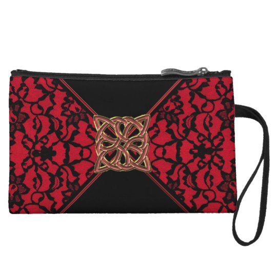 black red clutch bag