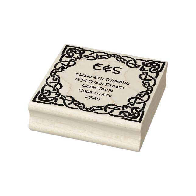 Elegant Celtic Wedding Celtic Knot Return Address Rubber Stamp (Stamp)