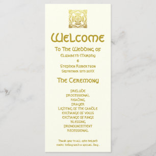 Elegant Celtic  Wedding Gold   Ceremony Program Programme