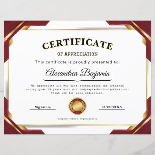 Elegant Certificate of Appreciation
