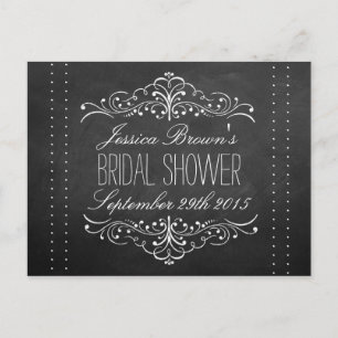 Elegant Chalkboard Bridal Shower Recipe Cards