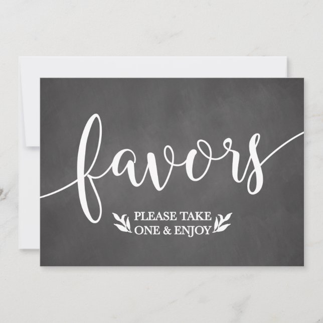Elegant Chalkboard Favours Wedding Decor Sign (Front)