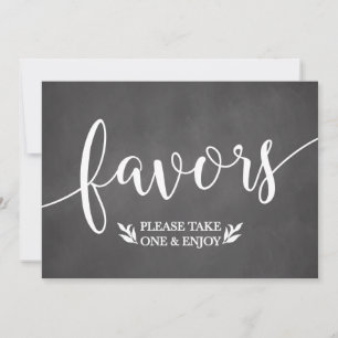 Elegant Chalkboard Favours Wedding Decor Sign