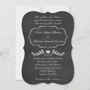 Elegant Chalkboard Formal Wedding Invitation