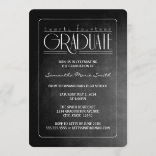 Elegant Chalkboard Graduation Invite
