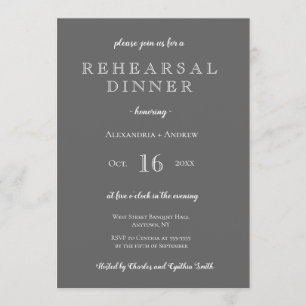 Elegant chalkboard rehearsal dinner invitations