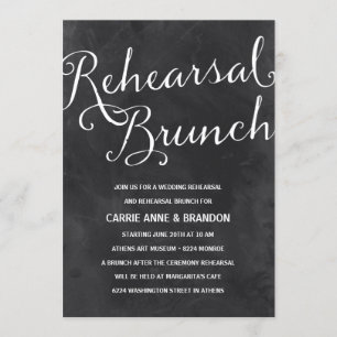 Elegant Chalkboard   Rustic Chic Rehearsal Brunch Invitation