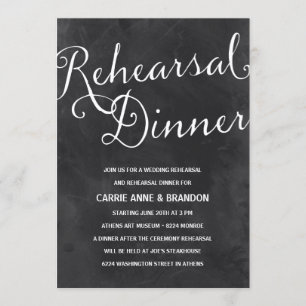 Elegant Chalkboard Rustic Chic Rehearsal Dinner Invitation