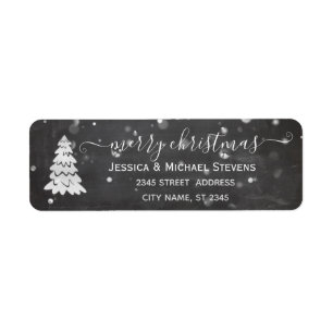 Elegant chalkboard script Christmas tree winter
