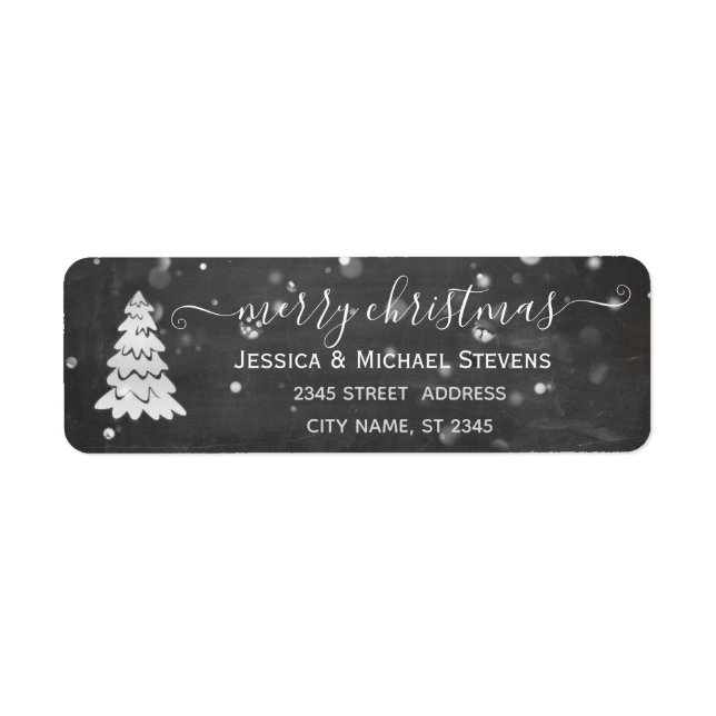 Elegant chalkboard script Christmas tree winter (Front)