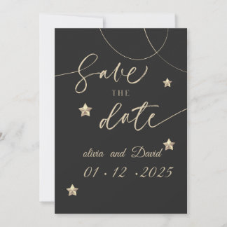 Elegant Chalkboard Style Save the Date Card | Mode