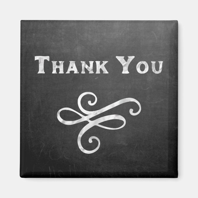 Elegant Chalkboard Thank You Gift Magnet (Front)