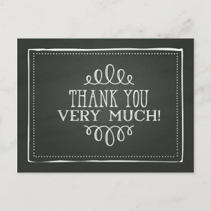 Elegant Chalkboard Thank You – Minimalist Postcard