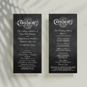 Elegant Chalkboard Wedding Ceremony Programs Programme