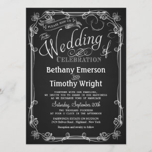 Elegant Chalkboard Wedding Invitation
