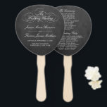Elegant Chalkboard Wedding Program Template Hand Fan<br><div class="desc">Celebrate in style with these trendy wedding program hand fans. This design is easy to personalise with your special event wording and your guests will be thrilled when they receive these fabulous programs.</div>