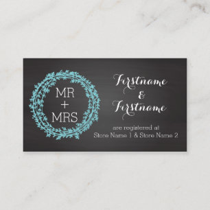 Elegant Chalkboard Wedding Registry & Website Card
