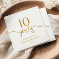 Elegant Champagne 10th Wedding Anniversary