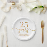 Elegant Champagne 25th Wedding Anniversary Paper Plate<br><div class="desc">These are Elegant Minimalist Champagne 25th Wedding Anniversary Paper Plates!</div>