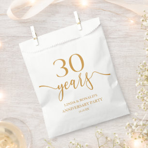 Elegant Champagne 30th Wedding Anniversary Favour Bags