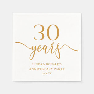 Elegant Champagne 30th Wedding Anniversary Napkin