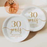 Elegant Champagne 30th Wedding Anniversary Paper Plate<br><div class="desc">These are Elegant Minimalist Champagne 30th Wedding Anniversary Paper Plates!</div>