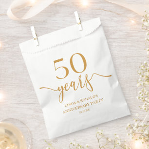 Elegant Champagne 50th Wedding Anniversary Favour Bags
