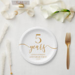 Elegant Champagne 5th Wedding Anniversary Paper Plate<br><div class="desc">These are Elegant Minimalist Champagne 5th Wedding Anniversary Paper Plates!</div>