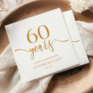 Elegant Champagne 60th Wedding Anniversary Napkin