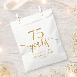 Elegant Champagne 75th Wedding Anniversary Favour Bags