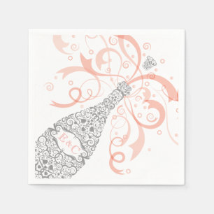 Elegant Champagne Bottle Paper Napkin 2