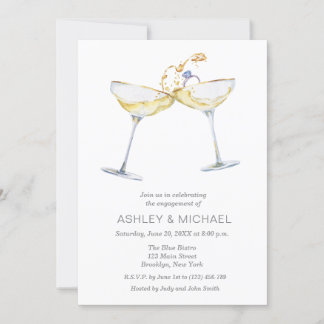 Elegant Champagne Engagement Party Invitation