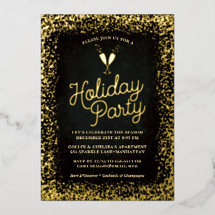 Elegant Champagne Glasses Holiday Party