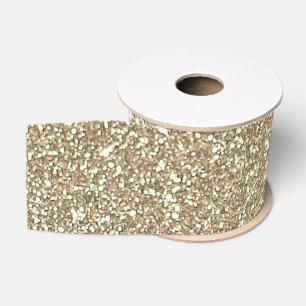 Elegant Champagne Glitter Sparkle Glam Grosgrain Ribbon