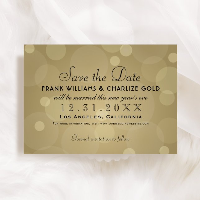 Elegant Champagne Gold and Black Wedding Save The Date (Creator Uploaded)