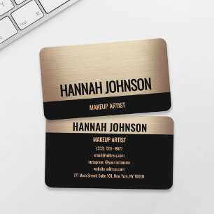 Elegant Champagne Gold & Black Business Card