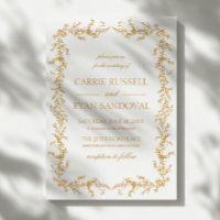 Elegant Champagne Hand Drawn Floral Frame Wedding