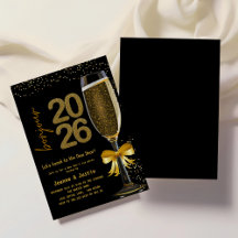 Elegant Champagne New Year's Eve Party Invitation